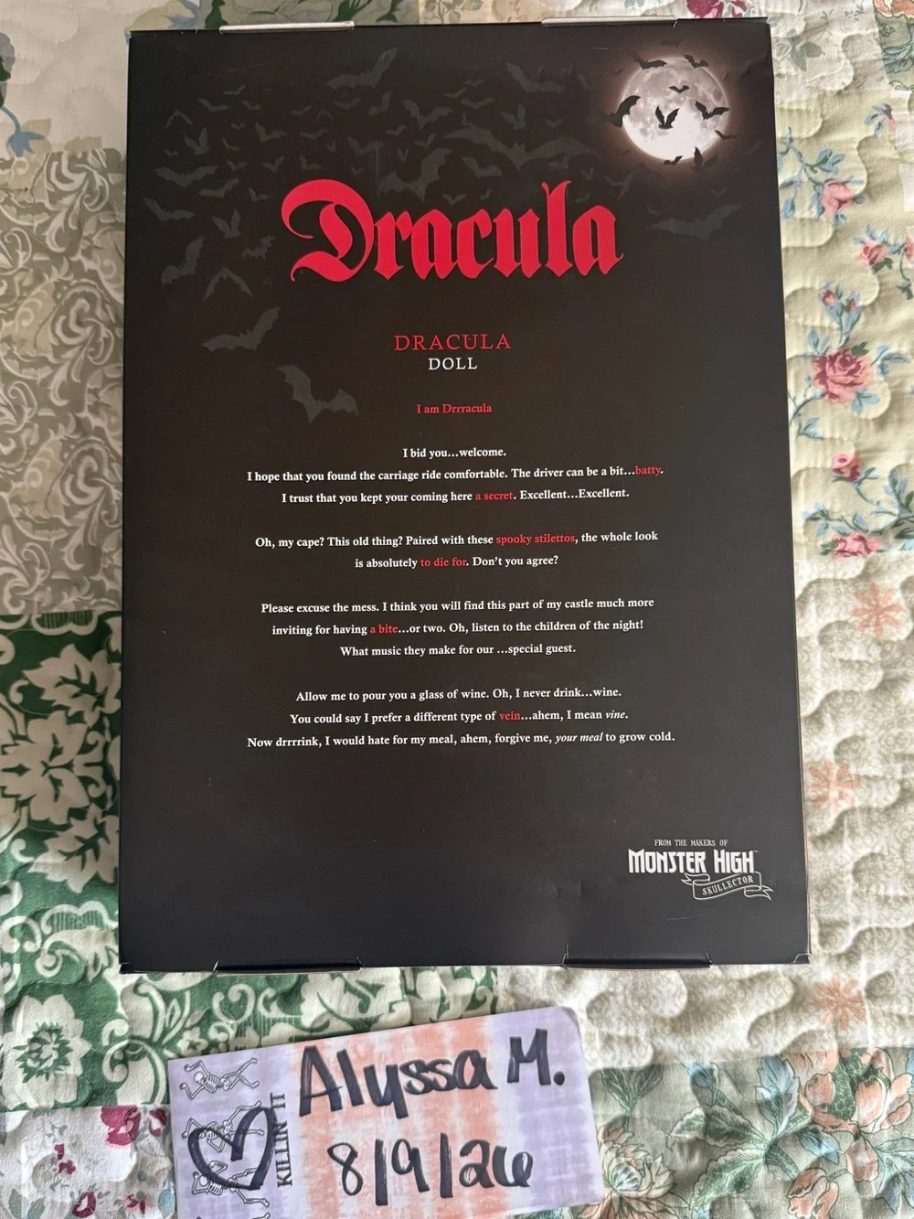 NIB Monster High Skullector Doll “Dracula” (2021)